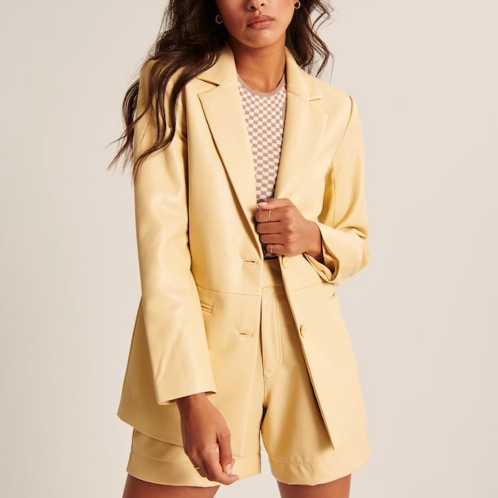 Vegan Leather Blazer